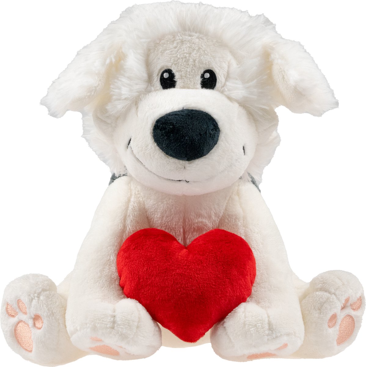 Samson marie knuffel - samson pluche met hart - 30 cm