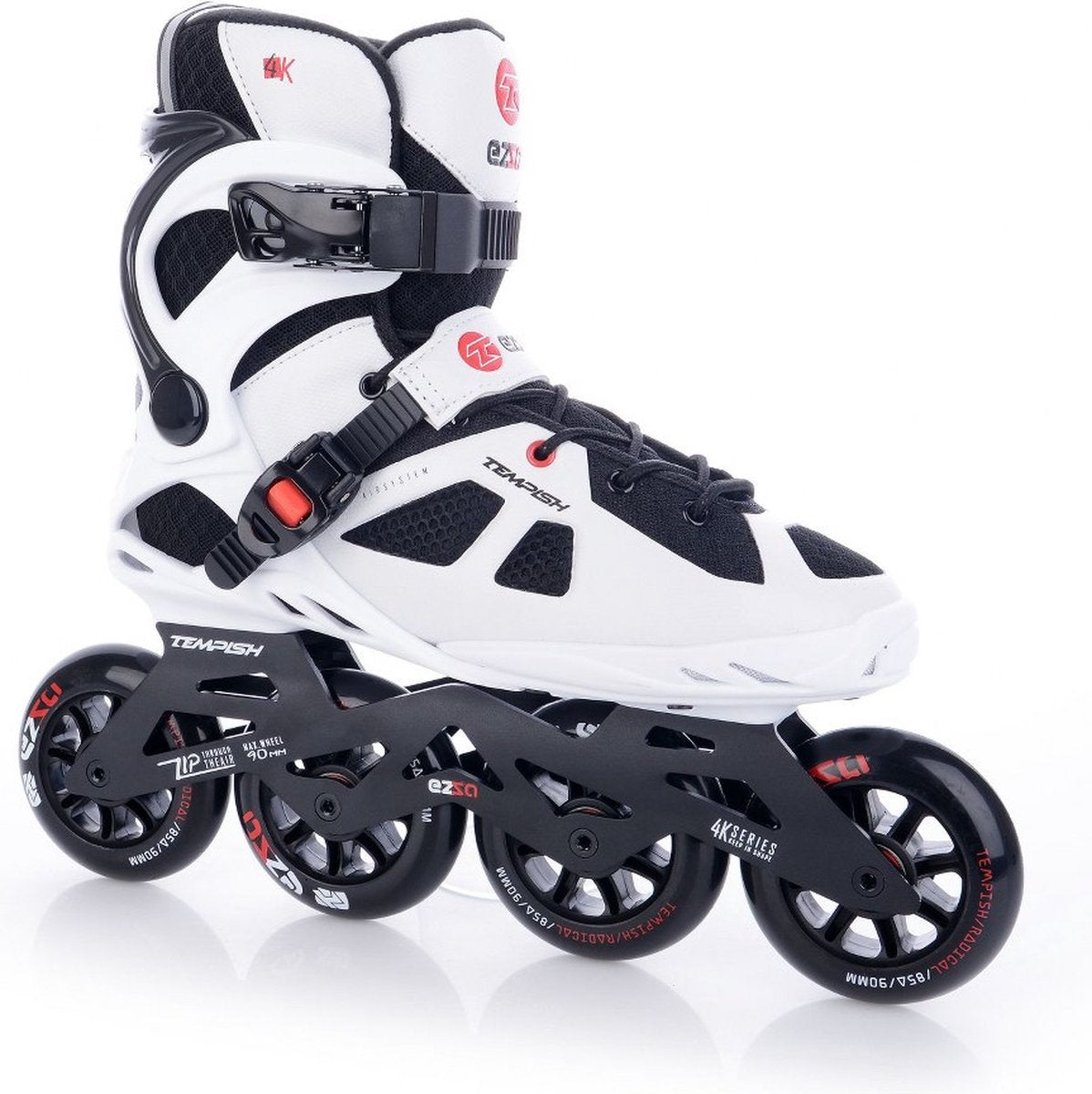Tempish ezza 90 skeelers volwassenen – 4x90mm wielen – fitness inline skates – wit zwart – maat 44