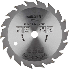 Wolfcraft - cirkelzaagblad 127mm - 18 tanden - 12,75 m boring - voor cirkelzaag - 6355000