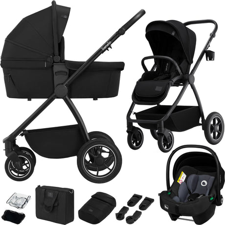 Lionelo meril 3in1 kinderwagen - buggy – xl reiswieg, wandelwagen adac-gecertificeerd autostoeltje – all-terrain wielen – compleet accessoireset – upf50+