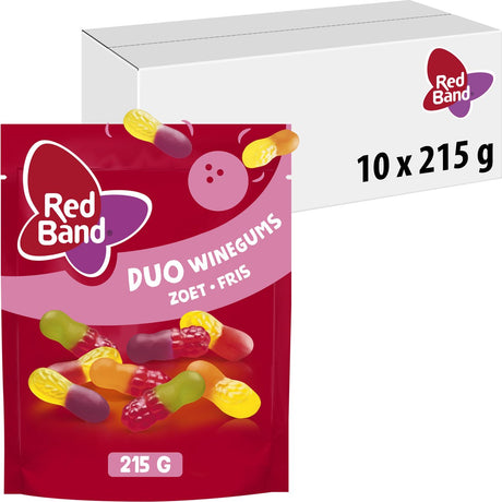 Red band duo winegum zoet fris zak (10x 215g)