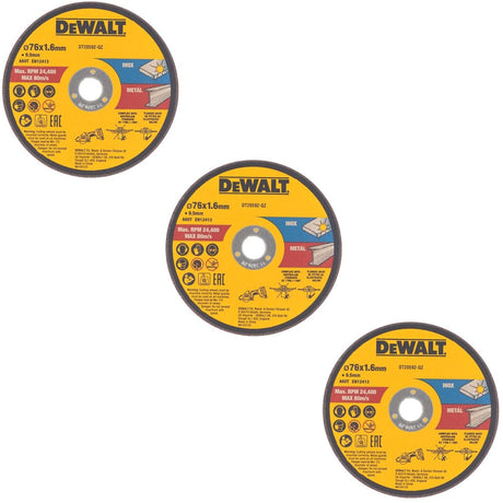 Dewalt 76 mm doorslijpschijf rvs metaal (3 stuks) - dt20592