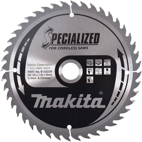 Makita cirkelzaagblad voor hout | specialized | ø 165mm asgat 20mm 44t - b-53229