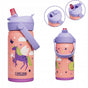 Camelbak thrive flip straw drinkfles kids - 350 ml - rvs - met rietje - isolatie waterfles - roze (magic unicorns)