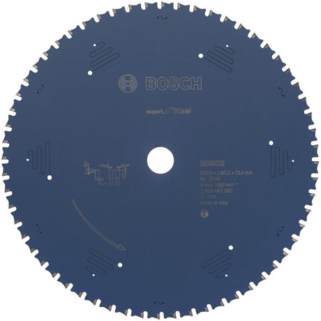 Bosch circular saw blade expert for steel 305 x 25,4 x 2,2 mm, 60