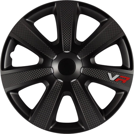 wieldoppen VR Carbon 14 inch ABS zwart set van 4