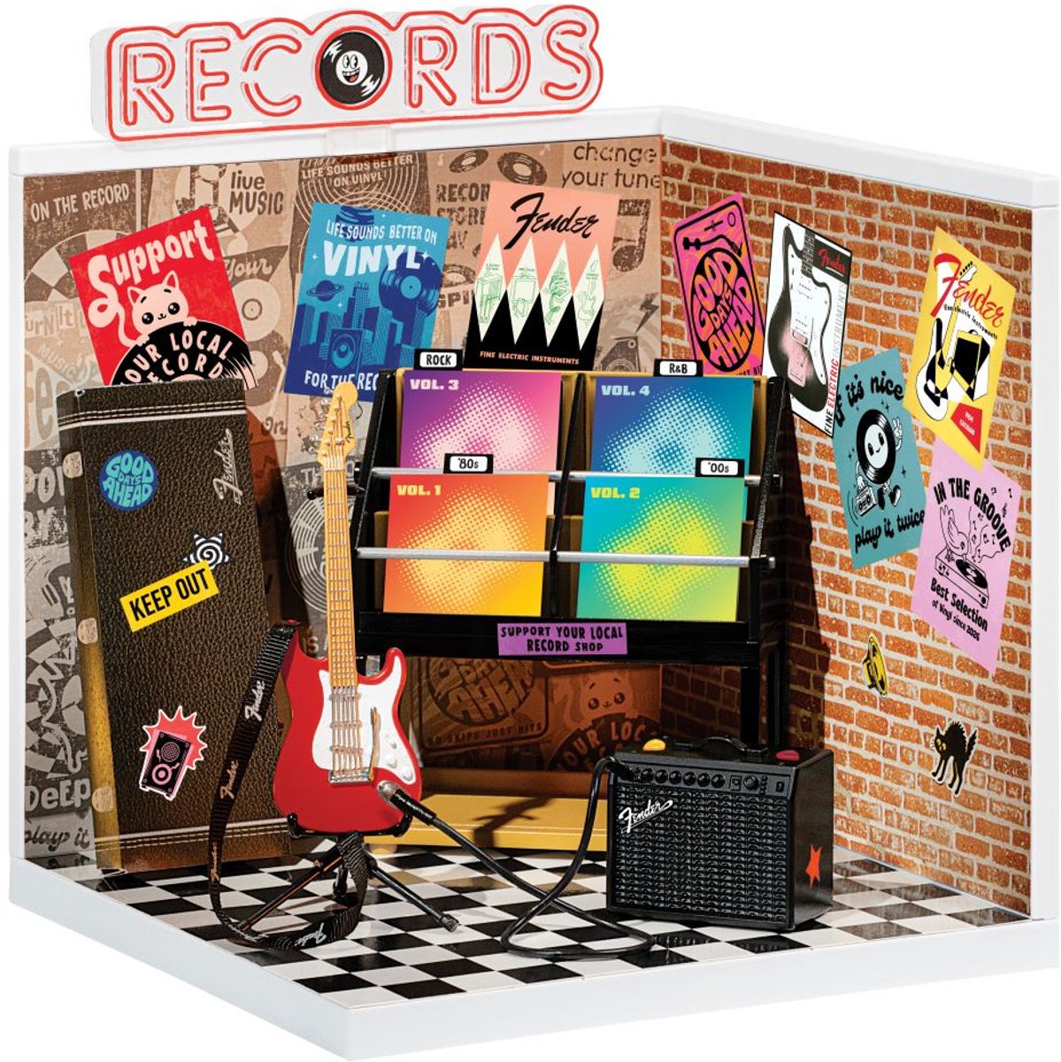 Miniverse mga's - record shop - knutselset - bouwpakket- maak je eigen mini record shop