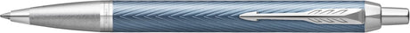 Parker im premium balpen | blue grey met chroomdetail | medium punt met blauwe inkt | geschenkdoos