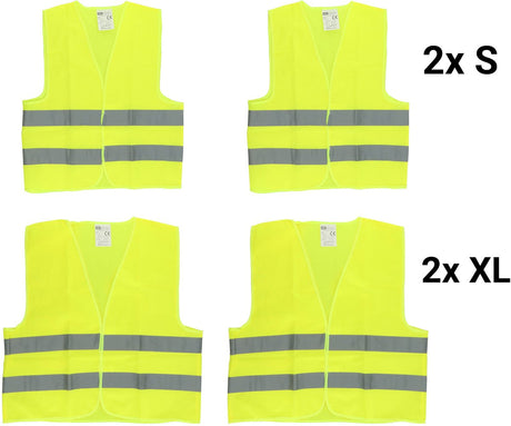 Carpoint veiligheidsvest combi set - 2x small - 2x extra large - voordeelverpakking xl