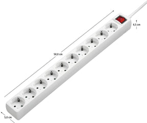 Hama stekkerdoos met schakelaar - 10-voudig - 3m kabel - wit