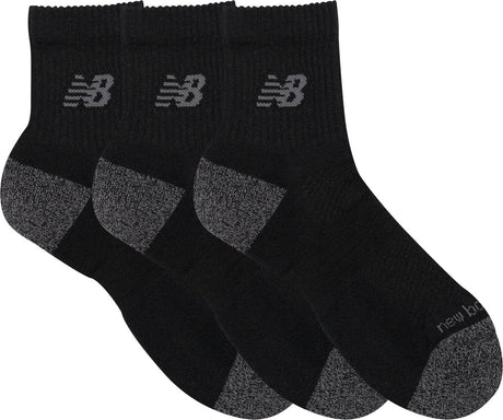 New balance active qtr socks 3 pack unisex sportsokken - black