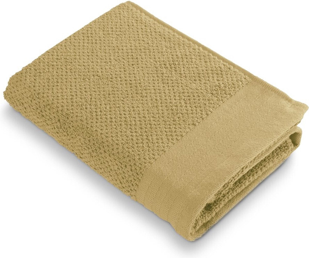 Walra baddoek soft cotton popcorn - geel - 50x100