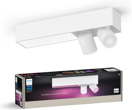 Philips hue centris opbouwspot - wit en gekleurd licht - 2-spots - wit - rechthoekig