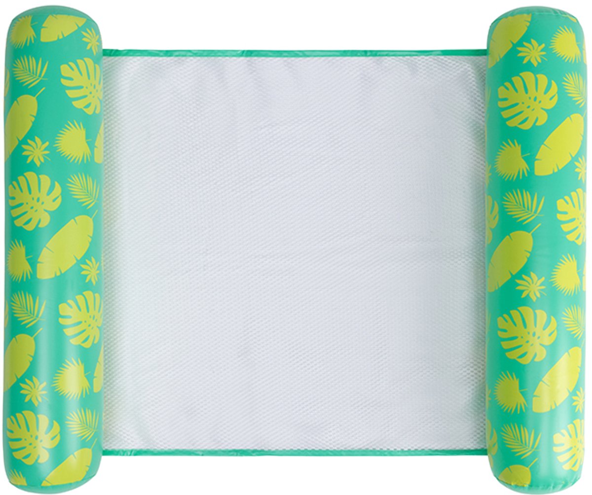 Swim essentials - waterhangmat - 117 cm - groen - plantenprint - suntanner