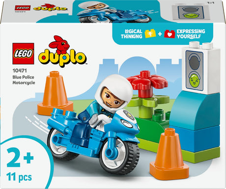 Lego duplo town - blauwe politiemotor educatief montessori speelgoed voor kinderen - 10471