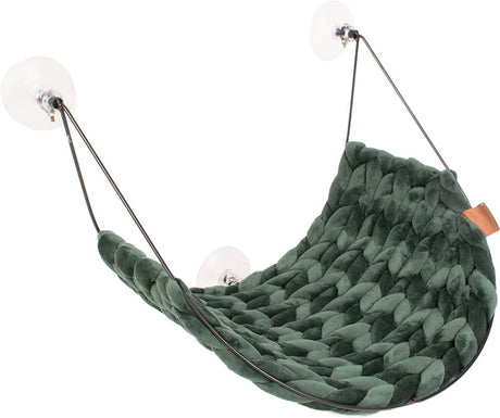 D d home - sofia - raamhangmat kat - window perch - groene velvet - 46x34x51cm