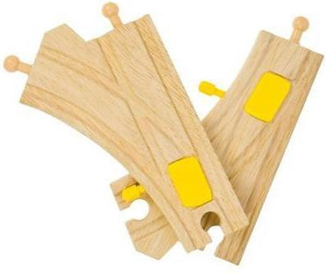 Bigjigs rail houten wissels voor houten treinbanen (2 stuks)