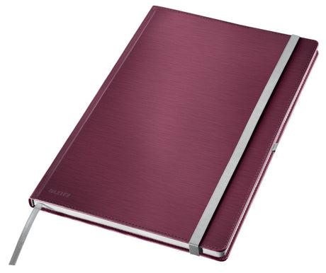 Leitz style notitieboek a4 gelijnd - met hardcover - 100 grams papier - granaat rood