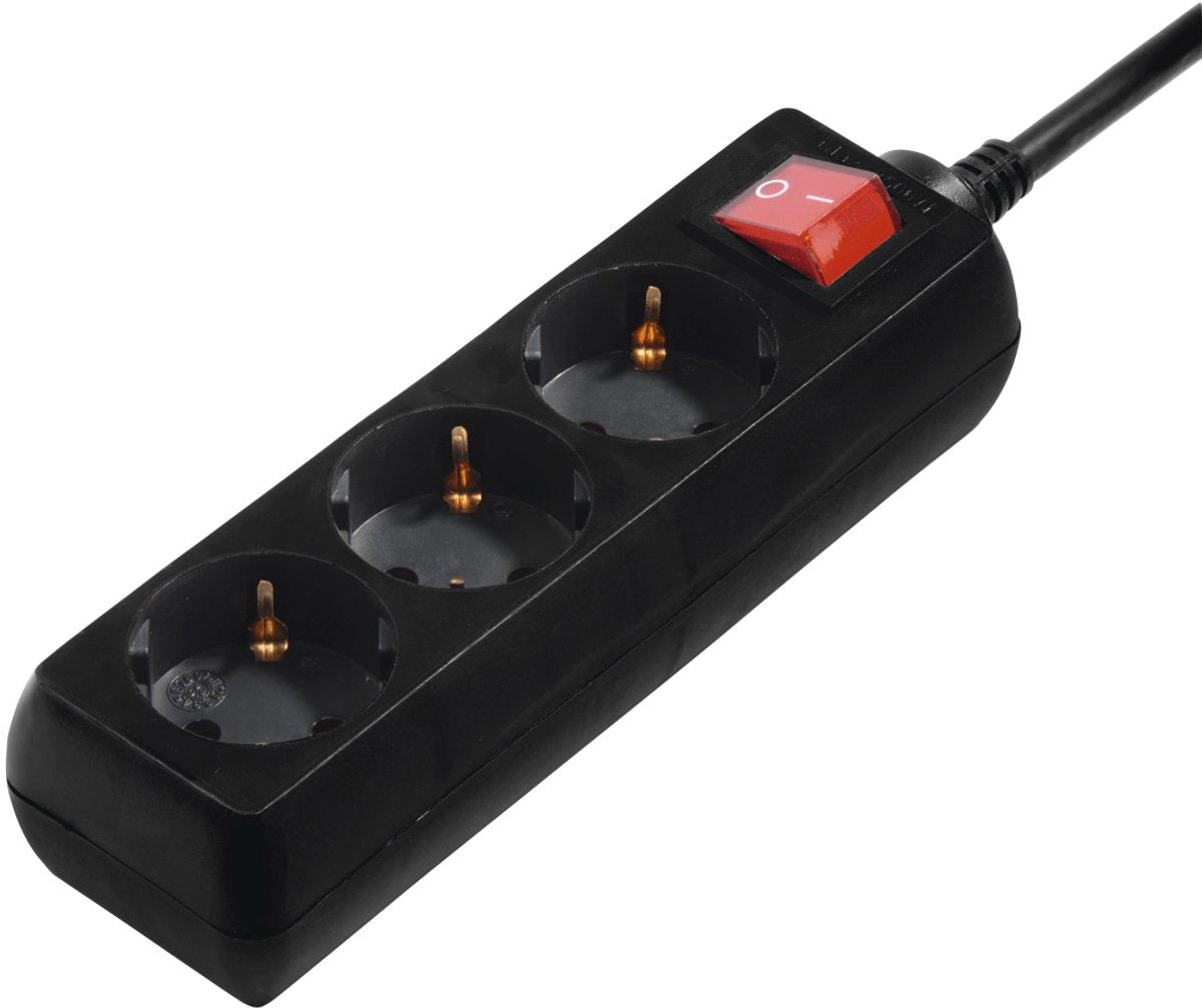 Hama stekkerdoos met schakelaar - 3-voudig - 5m kabel - zwart