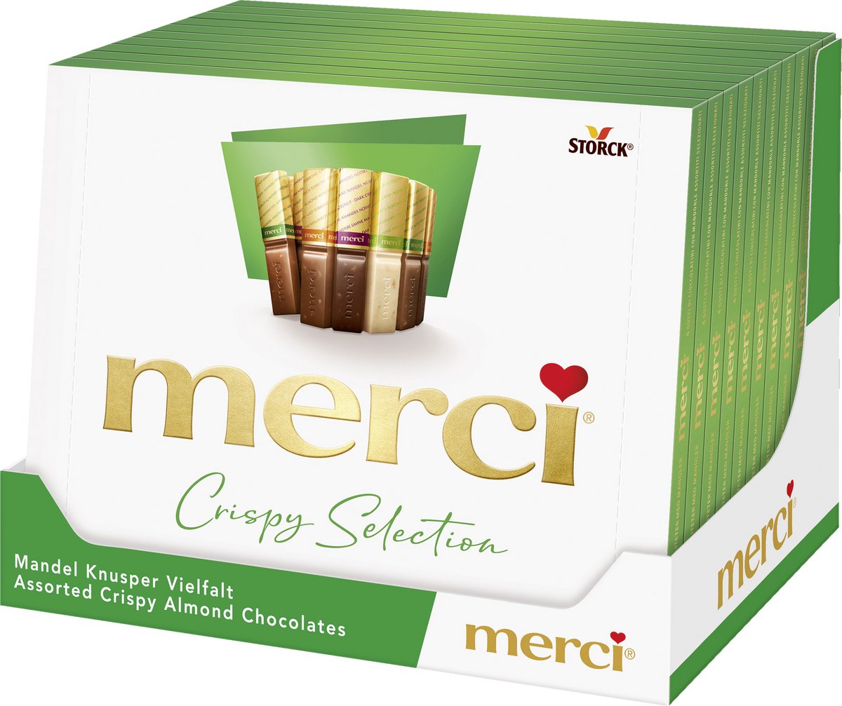 Merci finest selection - amandel - chocolade - tray a 10 stuks 250 gr