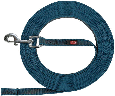 Trixie hondenriem sleeplijn met rubber anti slip petrol blauw