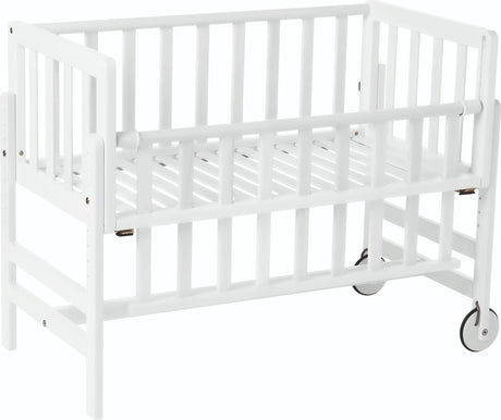 Geuther betty co-sleeper, aanschuifbed, wieg - met wielen - 45x90 cm - babybedje tot 9 kg - massief beukenhout - wit