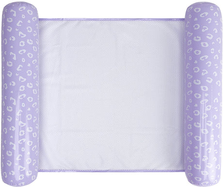 Swim essentials - waterhangmat - 117 cm - lila - luipaardprint - suntanner