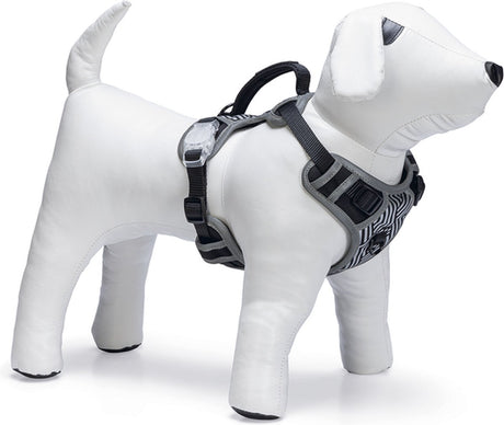 Beeztees hondentuig safety gear parinca premium y-tuig - hondenharnas - led - nylon - zwart - 40-61cmx20mm
