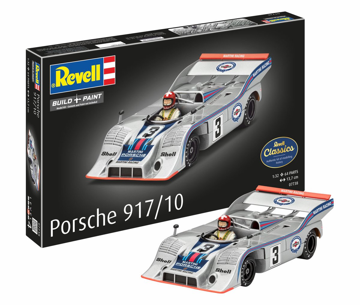 Revell modelbouwpakket auto - 07738 porsche 917 10 - rauto plastic - 1:32 - modelbouw