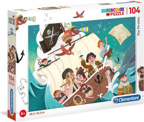 Clementoni supercolor puzzel - the pirates - 104 stukjes