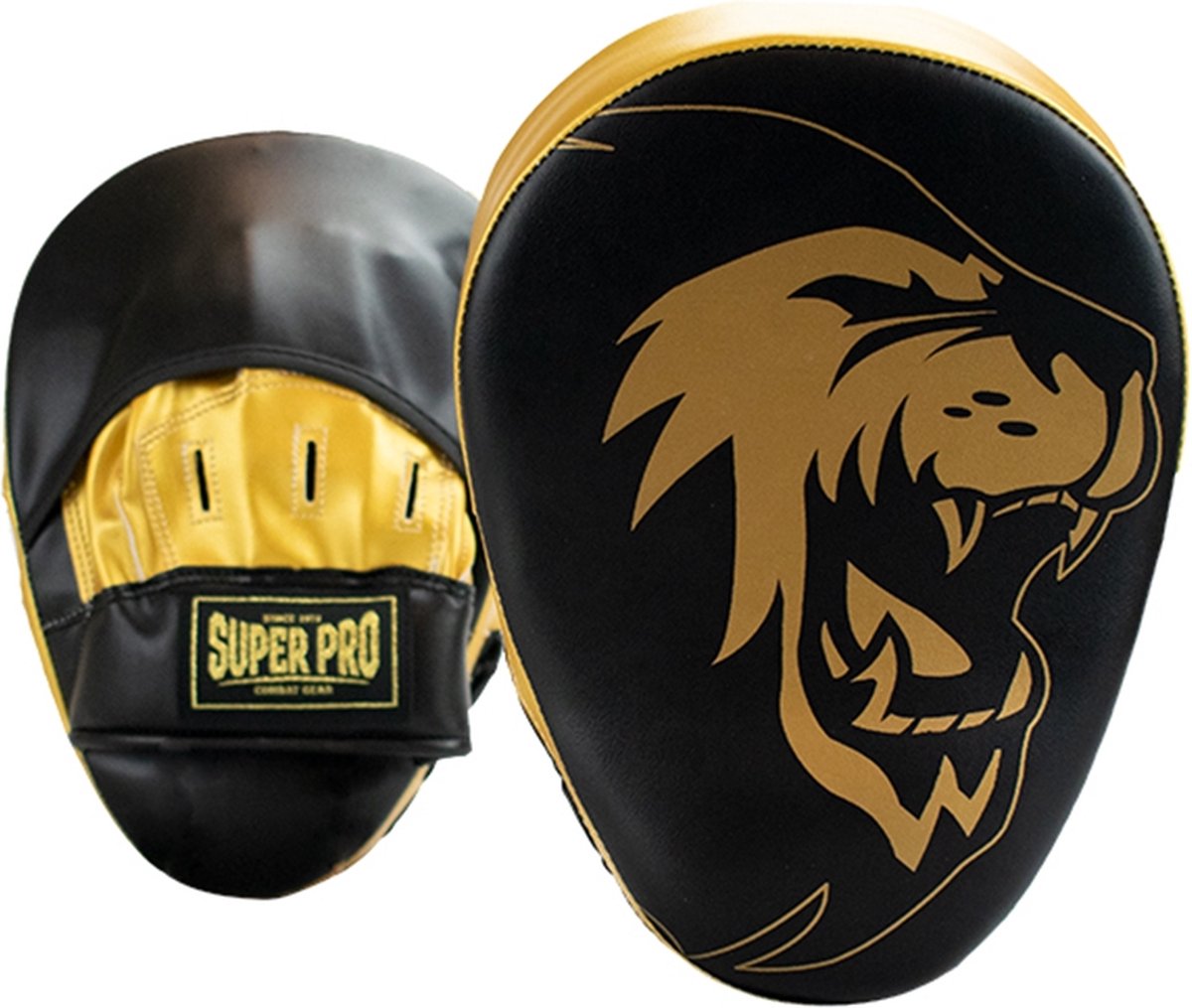 Super pro combat gear handpads curved pu zwart goud