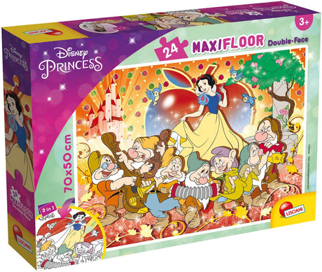 Lisciani - sneeuwitje - double face - puzzel maxifloor - 24 stukjes