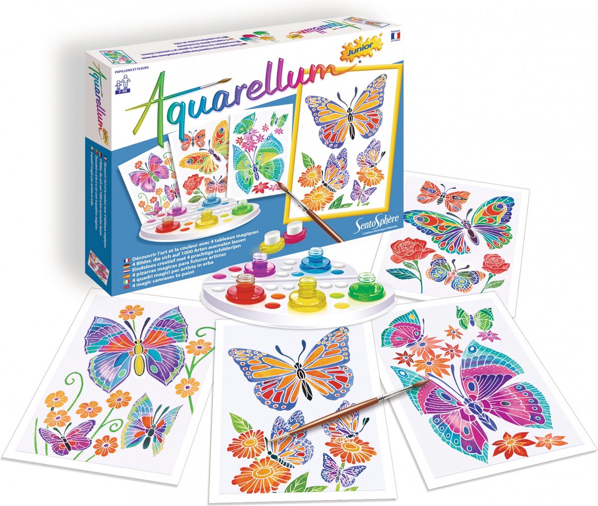 Sentosphère aquarellum junior vlinders en bloemen