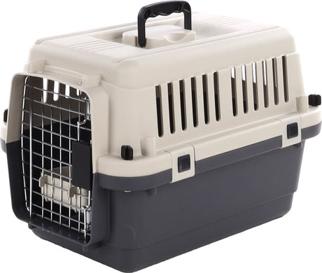 Flamingo transportbox kat en hond – autobench xs 50x33x33 cm – transportkooi nomad donkergrijs xs