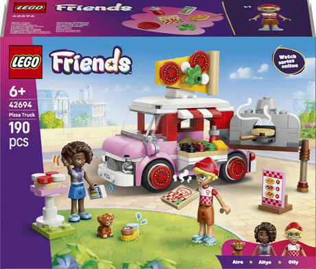 Lego friends pizzatruck speelgoed voor kinderen vanaf 6 jaar met 2 poppetjes 42694