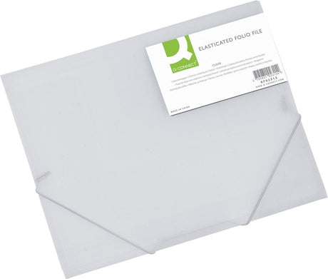 Connect q- elastomap, a4, 3 kleppen en elastieken, transparant pp, transparant 24 stuks