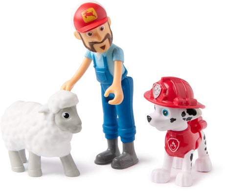 Paw patrol - speelfigurenset met 3 verzamelfiguren van marshall, boer al en schaap