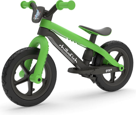 Chillafish loopfiets 2 jaar met voetsteun en voetrem - groen - lichtgewicht loopfiets jongens en meisjes tot 5 jaar met verstelbaar zadel en 12 rubberskin banden voor extra grip binnen en buiten - model bmxie 2