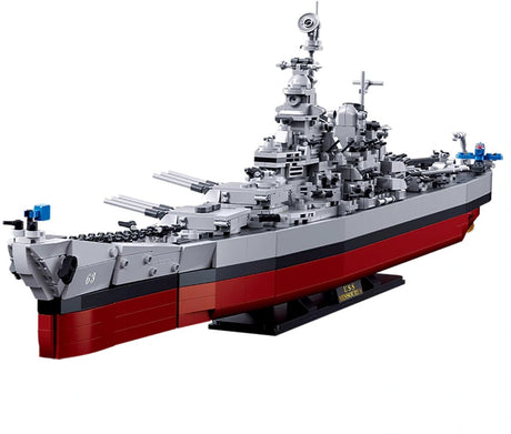 Sluban uss missouri bouwspeelgoed kinderen vanaf 10 jaar – constructiespeelgoed modelbouw – bouwdoos met 1741 bouwstenen – m38-b1291