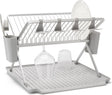 Brabantia sinkside afdruiprek - inklapbaar - met bestekhouder - mid grey