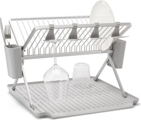 Brabantia sinkside afdruiprek - inklapbaar - met bestekhouder - mid grey