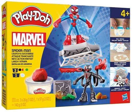 Play-doh marvel spider-man werp en snij speelset - boetseerklei - inclusief 2 figuren