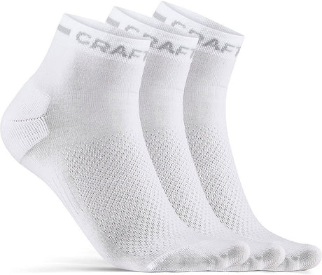 Craft fietssokken zomer unisex wit - core dry mid sock 3-pack white-34 36