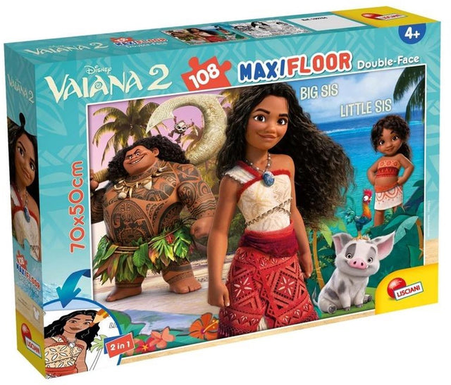 Lisciani - vaiana 2 - double face - puzzel maxifloor - 108 stukjes