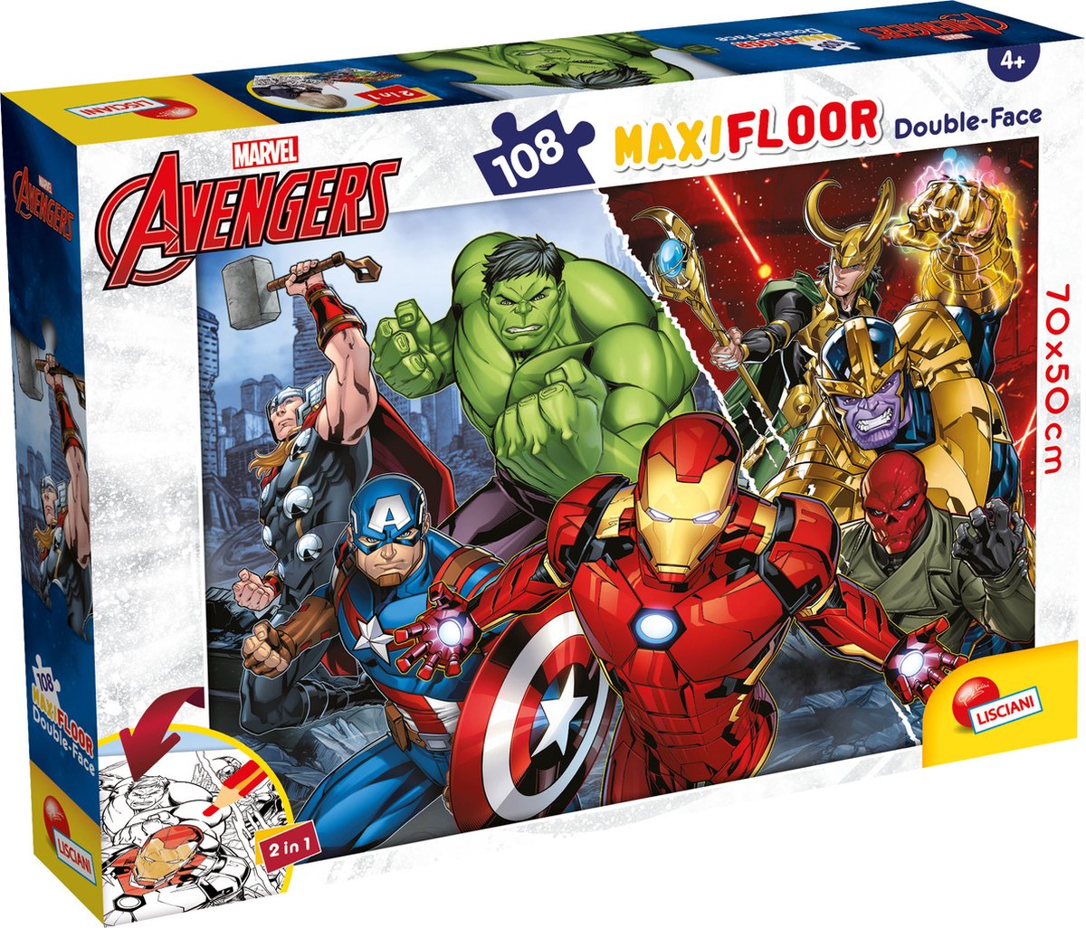 Lisciani - avengers - puzzel maxifloor - 108 stukjes