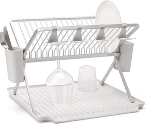 Brabantia sinkside afdruiprek - inklapbaar - met bestekhouder - light grey
