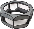 Duvo plus opvouwbare speelren - pop-up ren voor konijn en knaagdieren - met topnet draagtas - l 120x45x51cm - lichtgrijs
