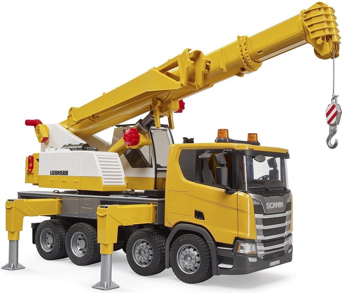 Bruder 3571 vrachtwagen scania 560r liebherr kraan met truck