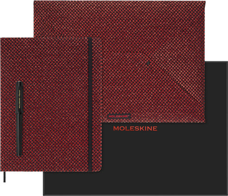 Moleskine le shine collection ongedateerde planner rood bundel xl (18x25cm) harde kaft (collector's box)