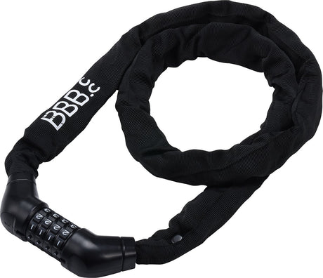 Bbb cycling codeguard chain cijferslot - fietsslot met duurzame beschermhoes - lengte: 180cm - dikte: 5mm - kettingslot voor stadsfiets, racefiets mountainbike - bbl-105